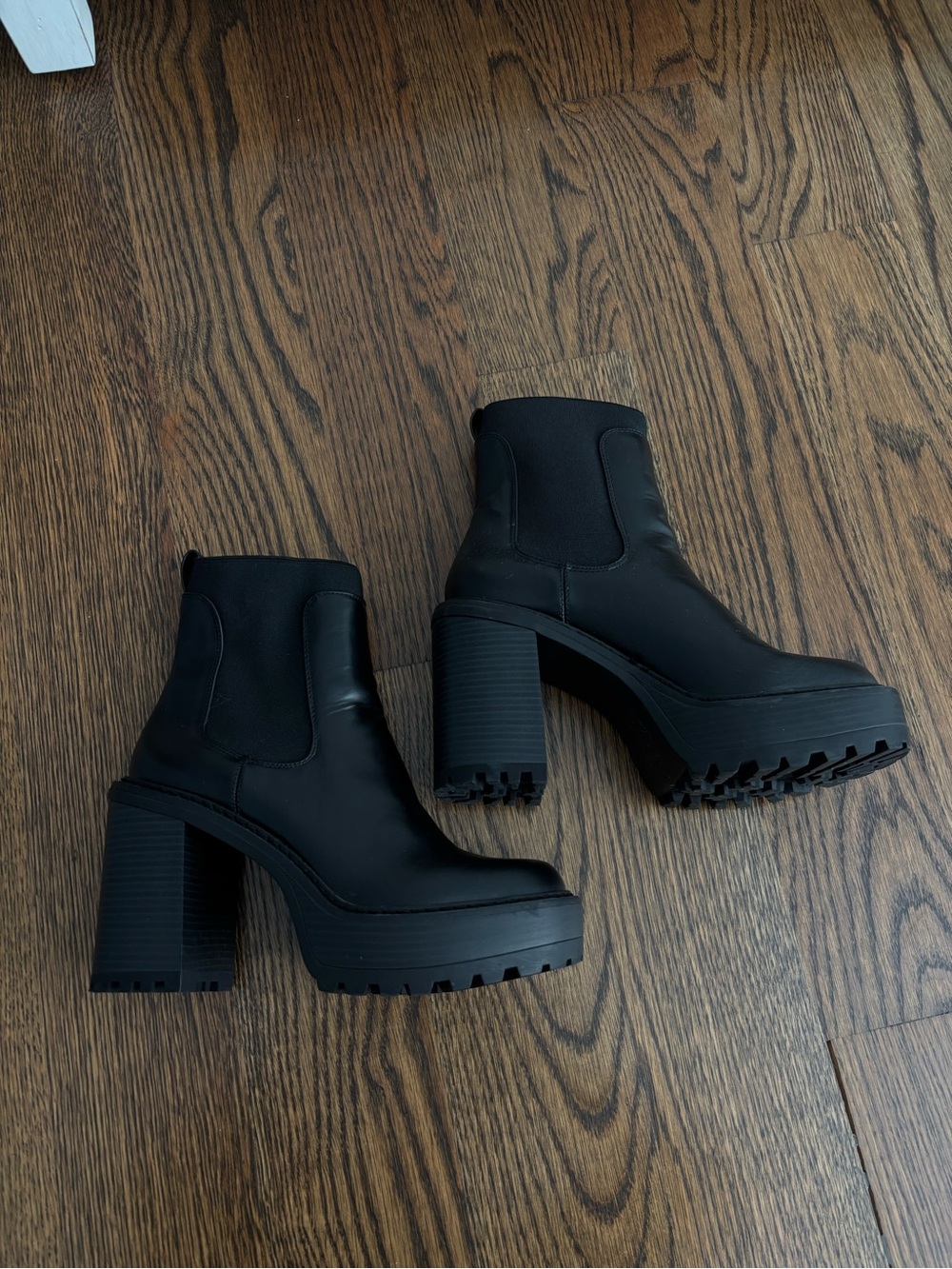 Madden Girl Black High Heel Ankle Chelsea Boots